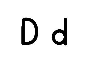 Large Letter D Card