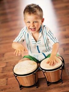 playing bongos