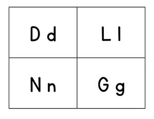 Letter Mat D, L, N, G