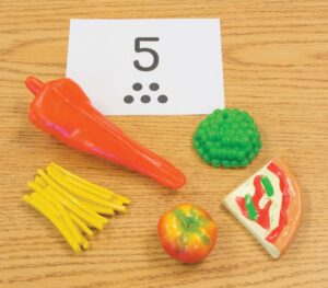 Play Food Items and Dot Card