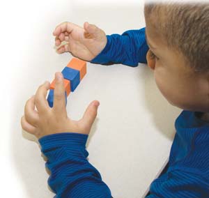 child with blocks