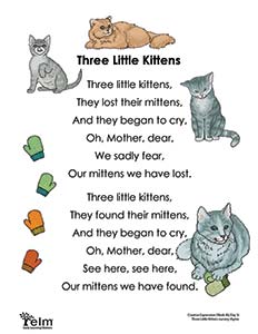 Three Little Kittens rhyme