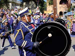 playing bass drum