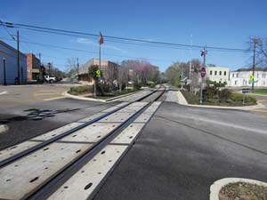 railroad tracks in town