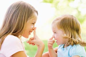 children making silly faces