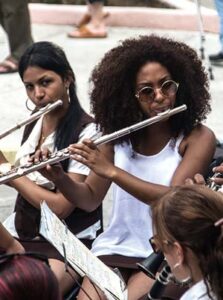 Playing flute