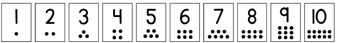 One through ten numeral cards