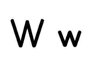 Large Letter W Card