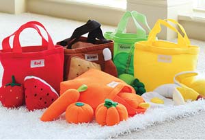 Constructive Playthings Colorful Soft-Sorting Food Bags