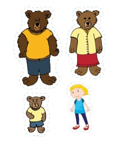 goldilocks stick puppets