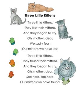 three little kittens nursery rhymes