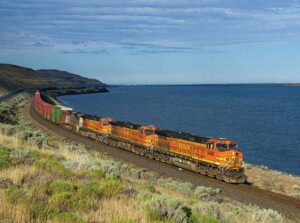 freight train with multiple engines