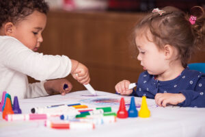 children with markers