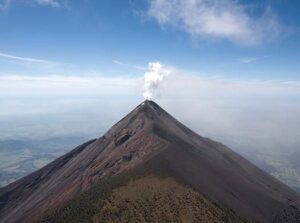 Volcano with smoke