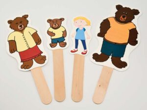 goldilocks stick puppets