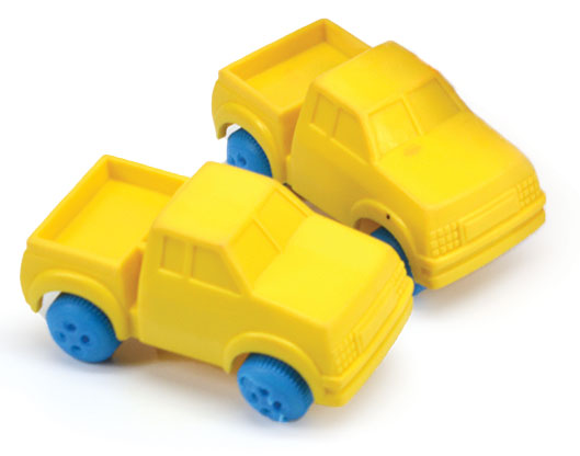 two yellow trucks